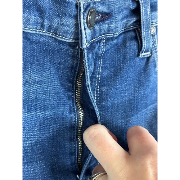 Hudson Los Angeles Skinny Fit Medium Wash Denim Raw Hem Blue Jeans Size 29 - Picture 4 of 7